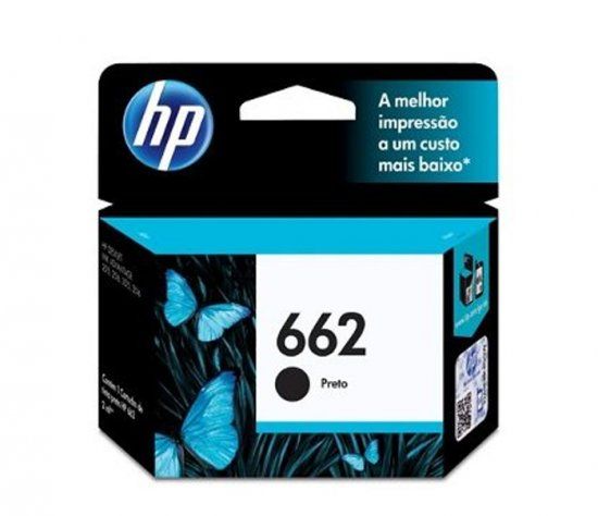 Cartucho de tinta HP 662 - Preto 2ml*